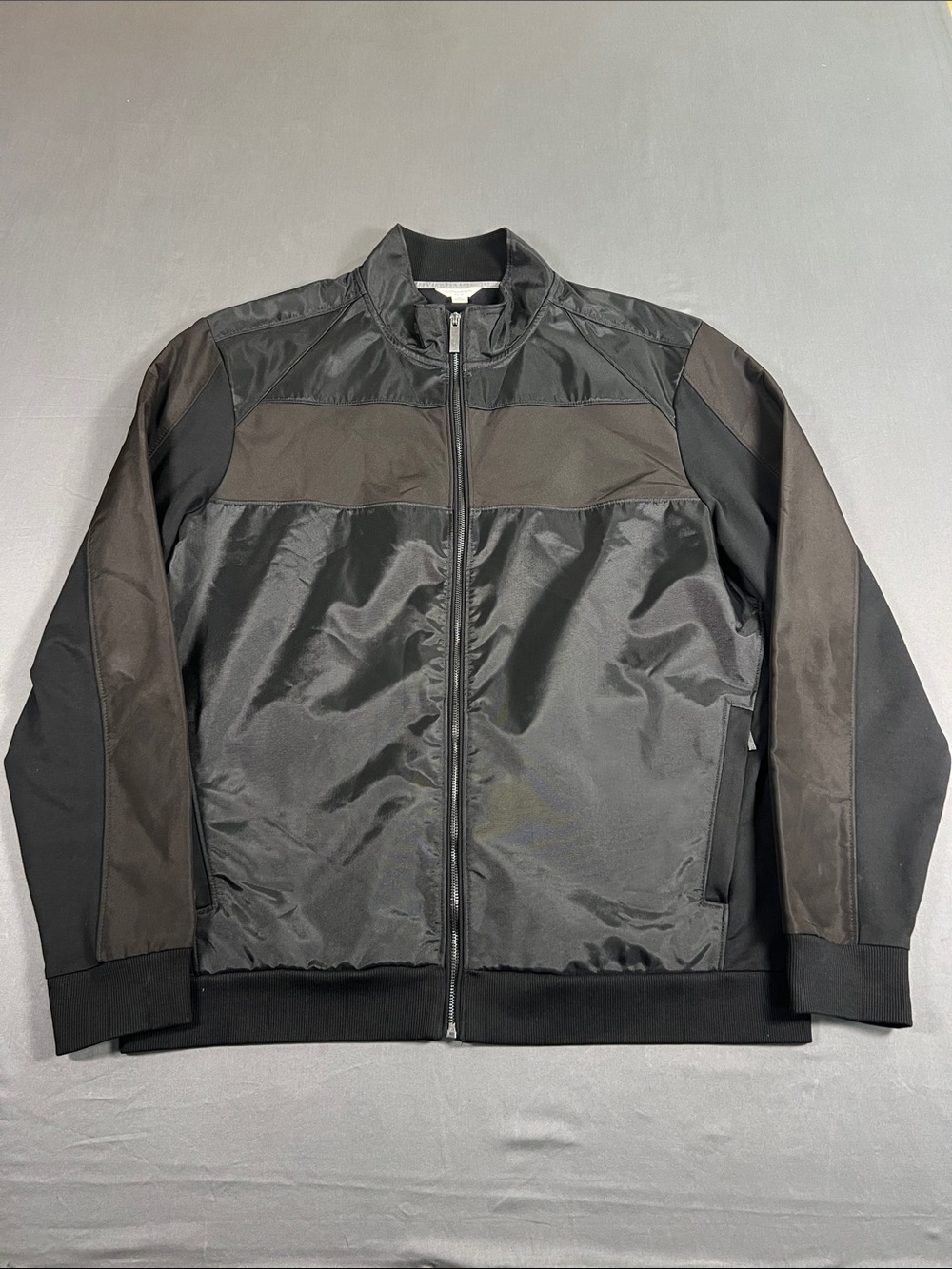 Calvin Klein Black Mixed-Material Bomber Jacket